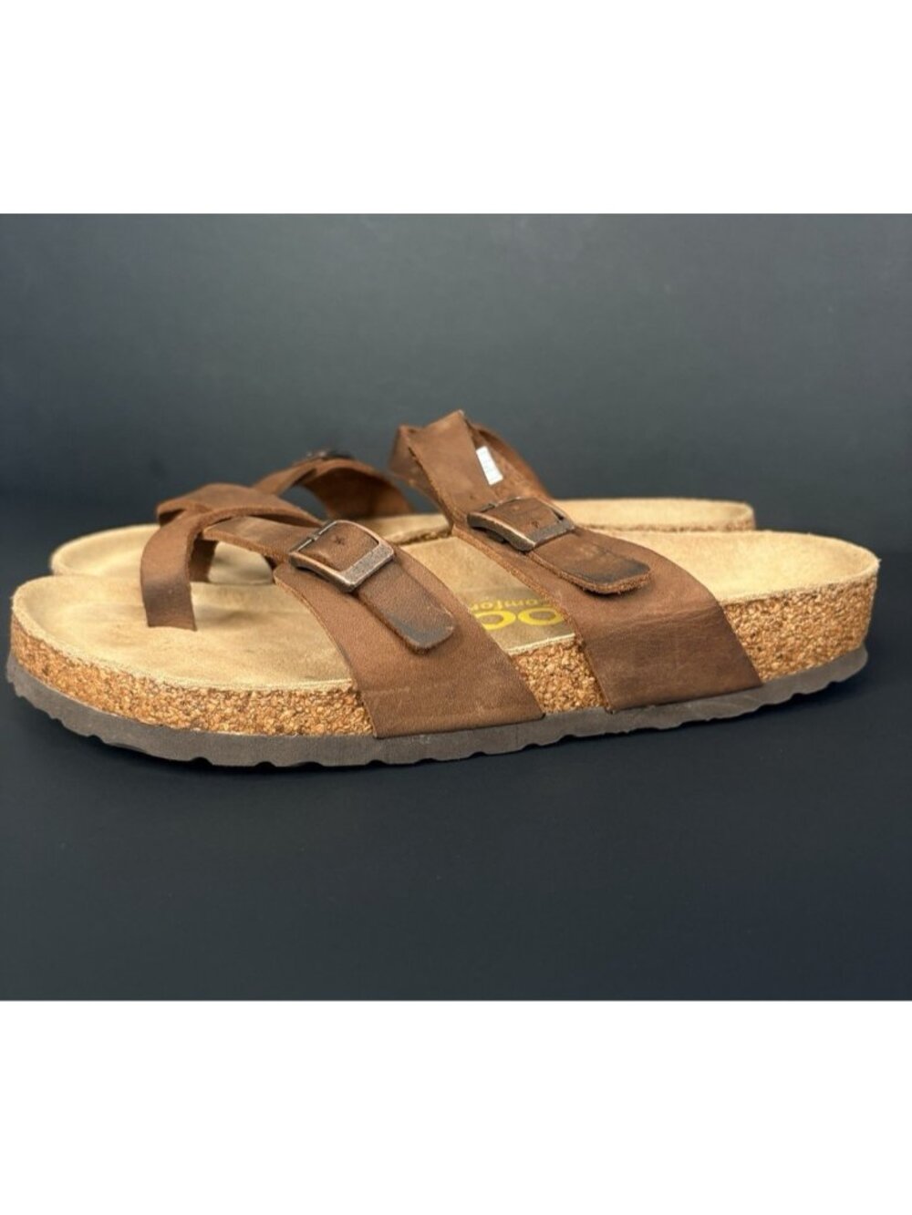 Jool Comfort Sandals Kate Leather Brown Women’s 39 8.5 US Cork